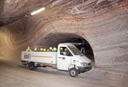 Guided tour in a truck through the mine 